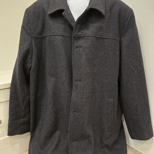 Black Rivet Men's Charcoal Gray Wool-Blend Pea Coat